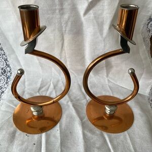 Elegant Copper Candle Holders